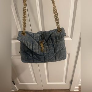 Ysl denim puffer toy bag